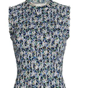 Veronica Beard Verena Smocked Midi Dress